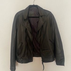 Authentic NWOT All Saints Mens leather jacket size Small boyfriend